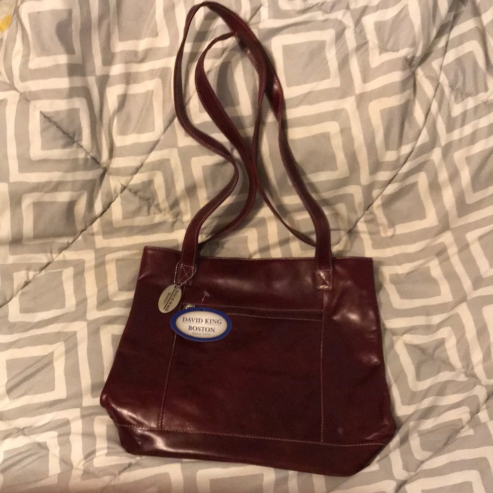Leather David King burgundy purse